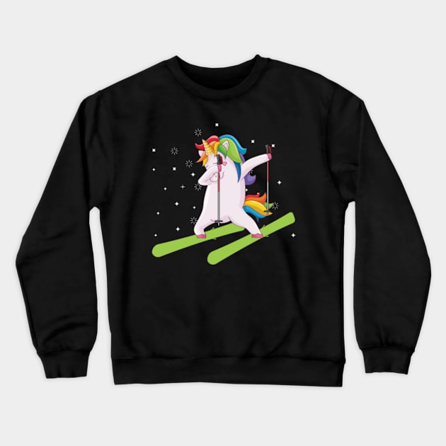 Winter Ski Sledding Snowboards Gifts Skiing Crewneck Sweatshirt by Kink4on